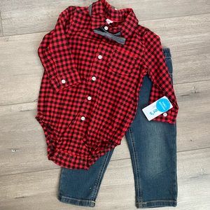 Toddler boy 18 Mo. Carter’s Christmas, Valentines, Family photo fit with bow tie